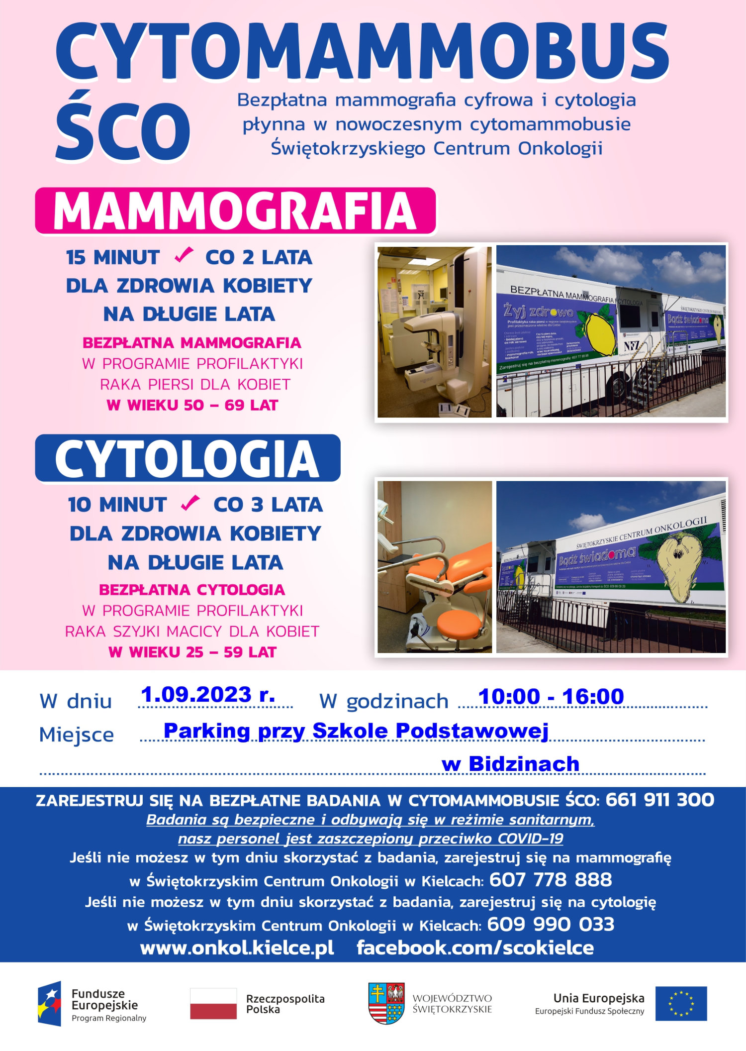 Plakat z informacjami o cytomammobusie ŚCO