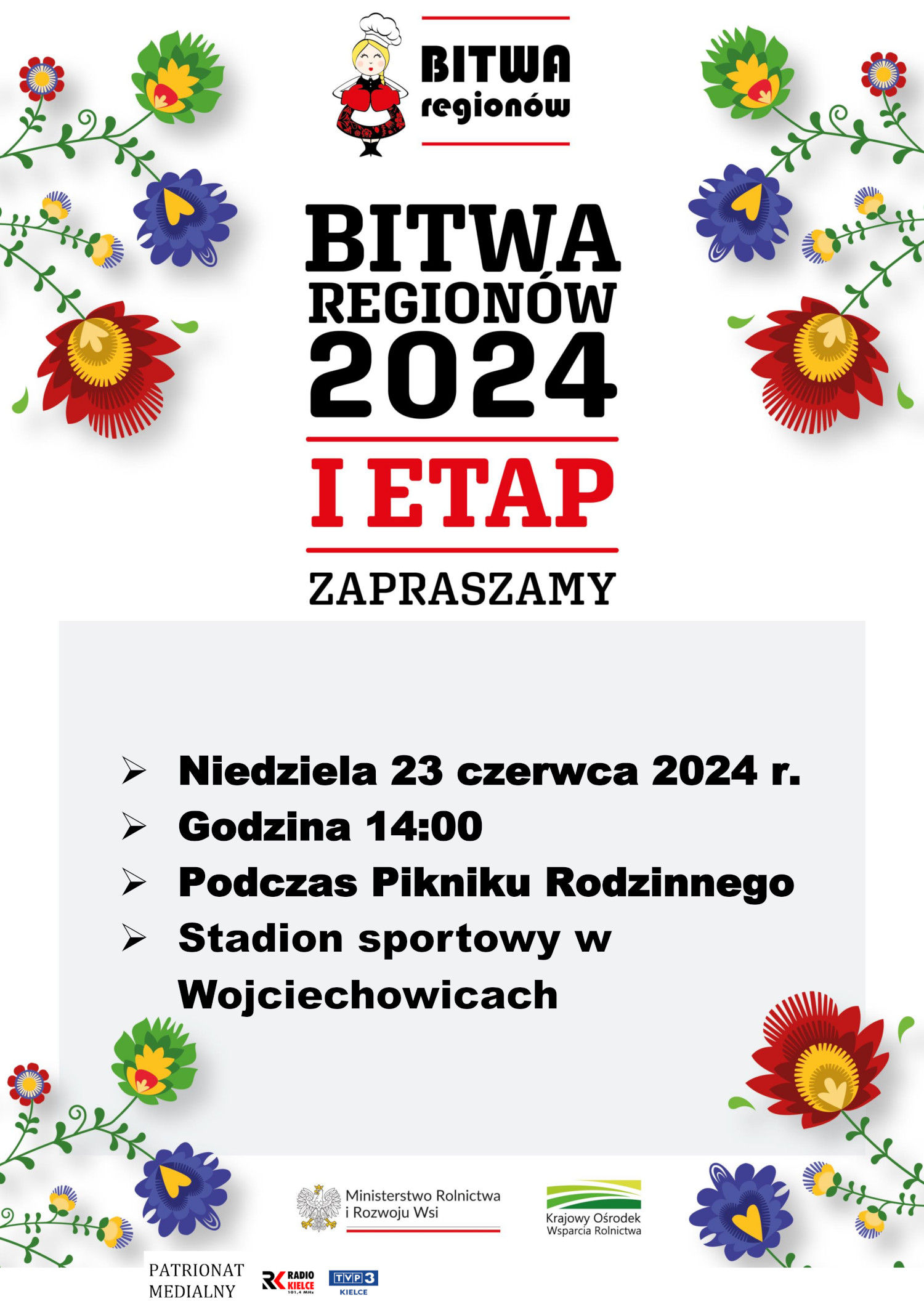 Plakat z informacjami o Bitwie Regionów