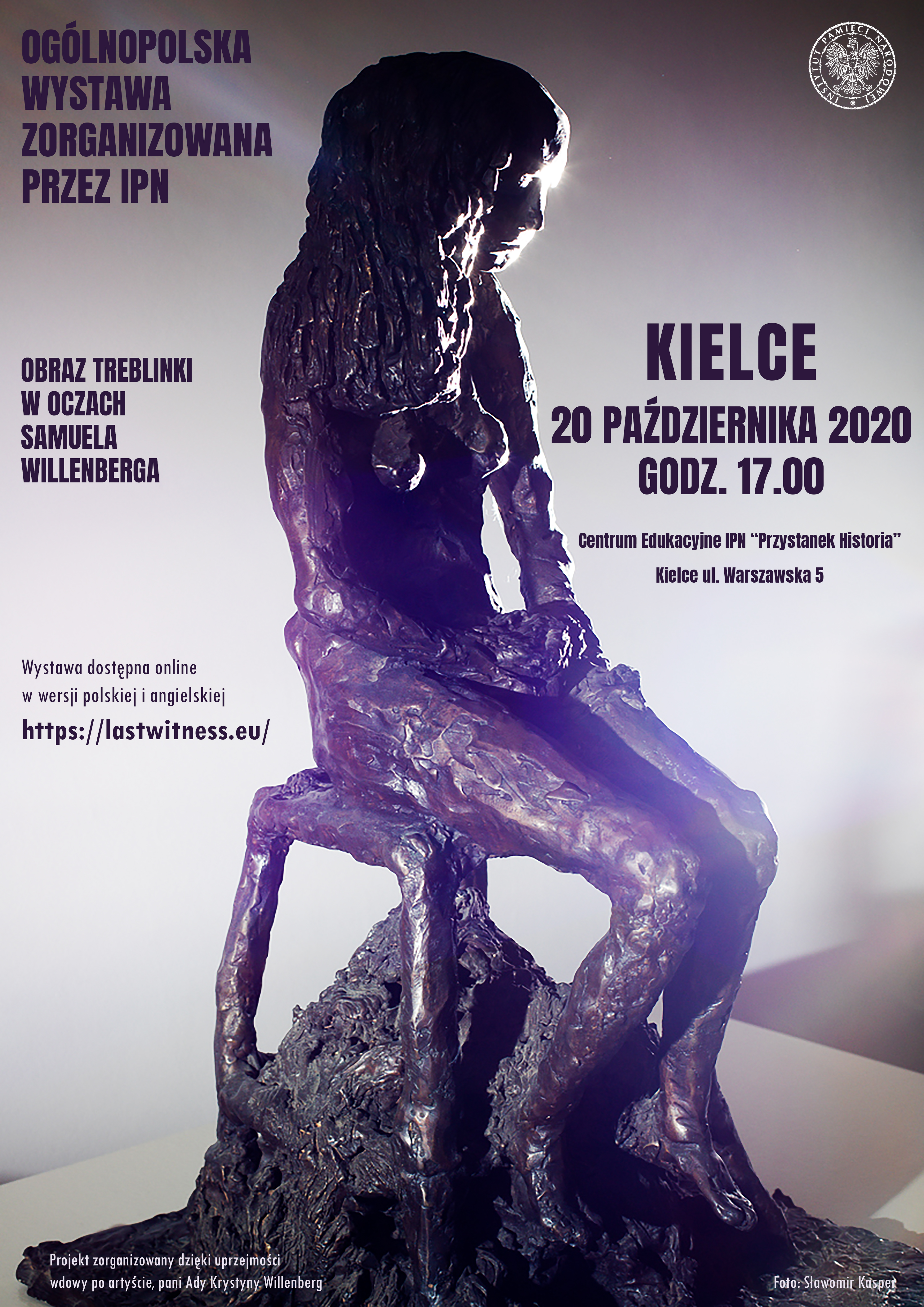 Plakat - „Obraz Treblinki w oczach Samuela Willenberga”. Wernisaż rzeźb na kieleckim „Przystanku Historia”