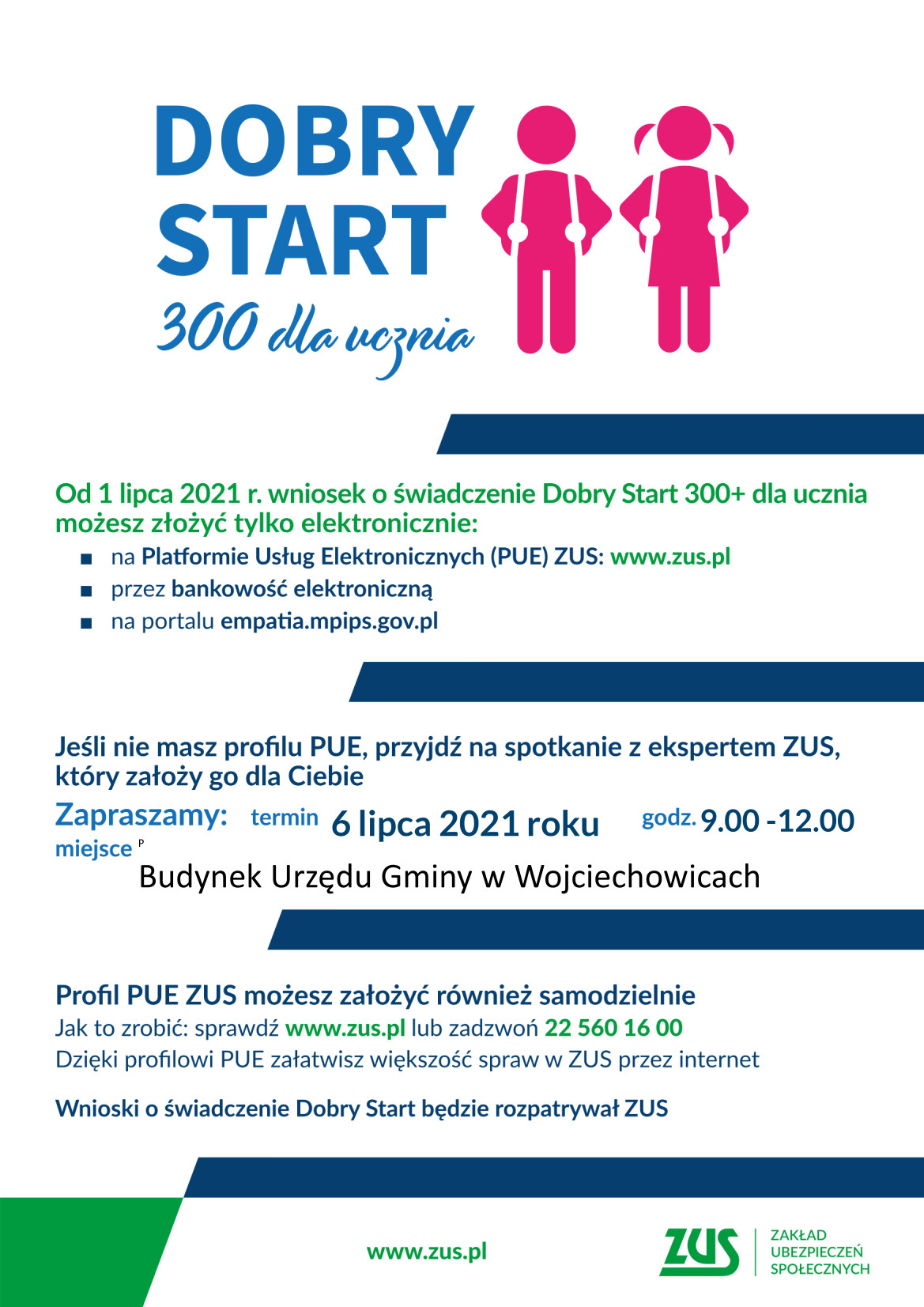 Plakat z informacjami o programie „Dobry Start”