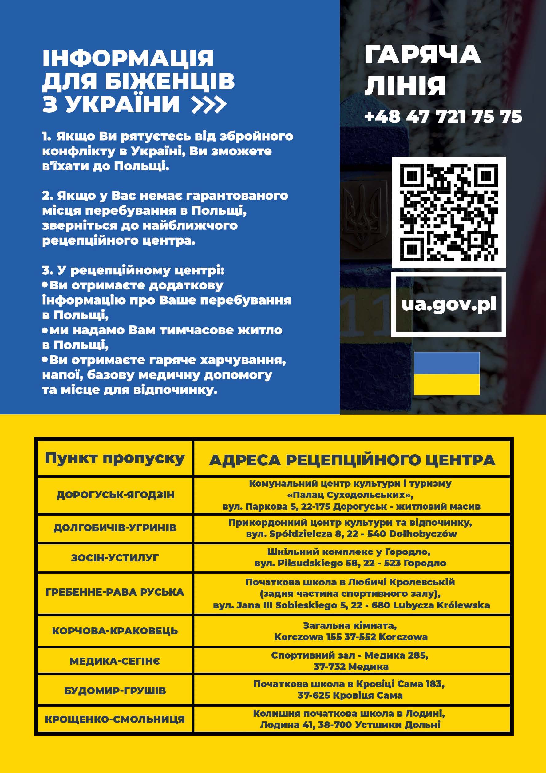 Strona pierwsza ulotki w języku ukraińskim
