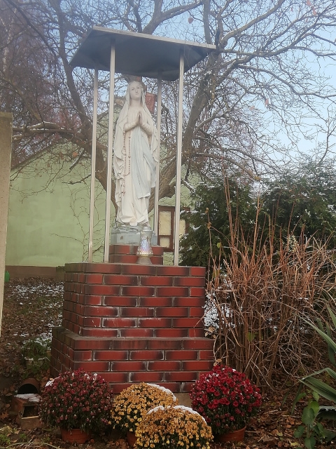 Figurka Matki Boskiej usytuowana przy drodze gminnej Nr 004515T Kaliszany - Koszyce po prawej stronie w kierunku Kaliszan