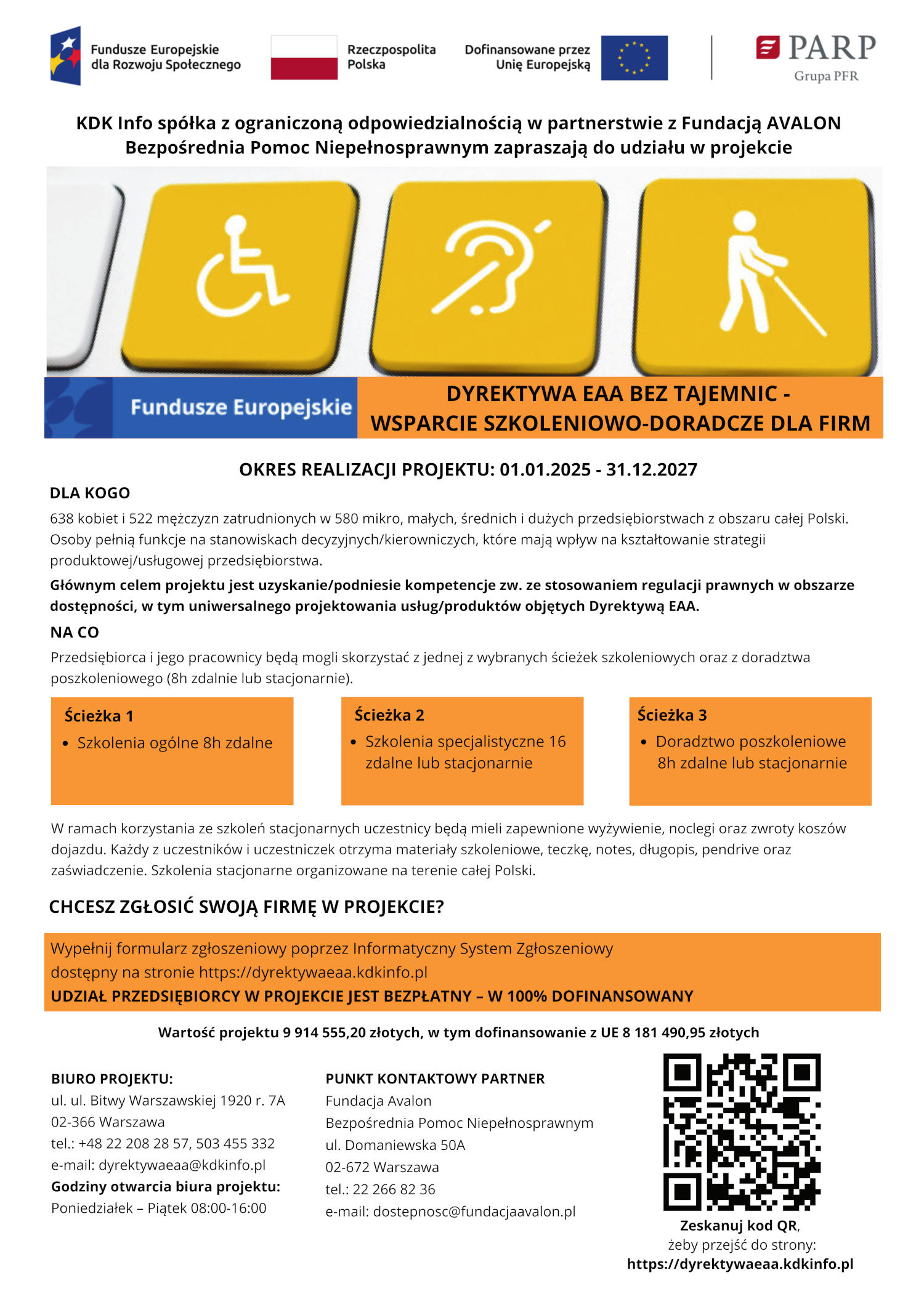 Grafika z informacjami o projekcie