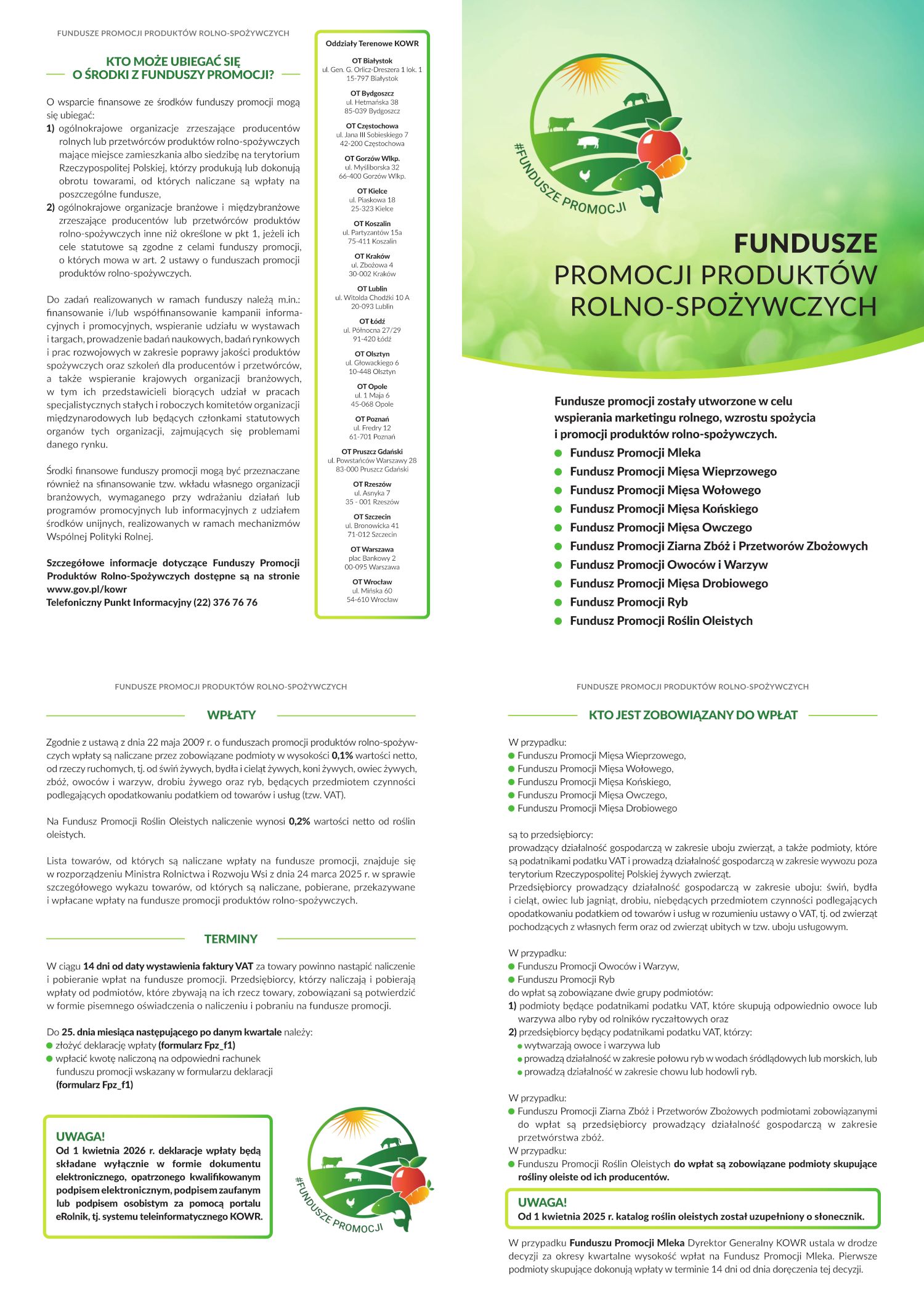 Ulotka z informacjami