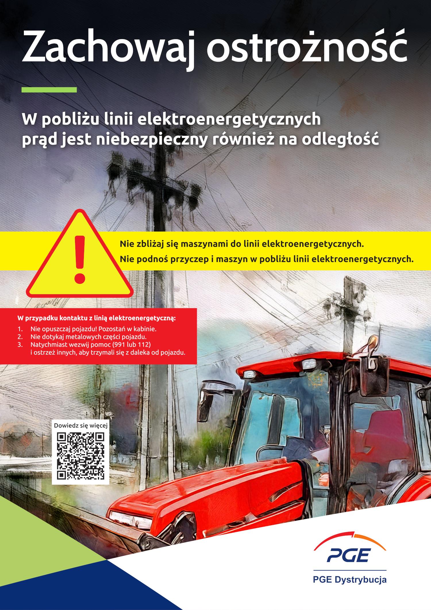 Akcja informacyjna dotycząca bezpiecznych prac przy urządzeniach elektroenergetycznych Grafika informacyjna