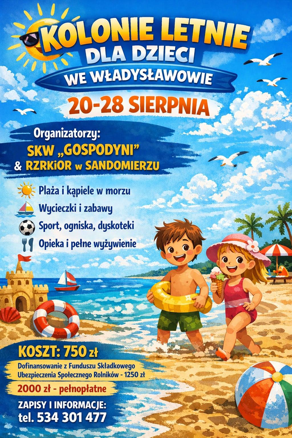 Grafika informacyjna o koloniach letnich