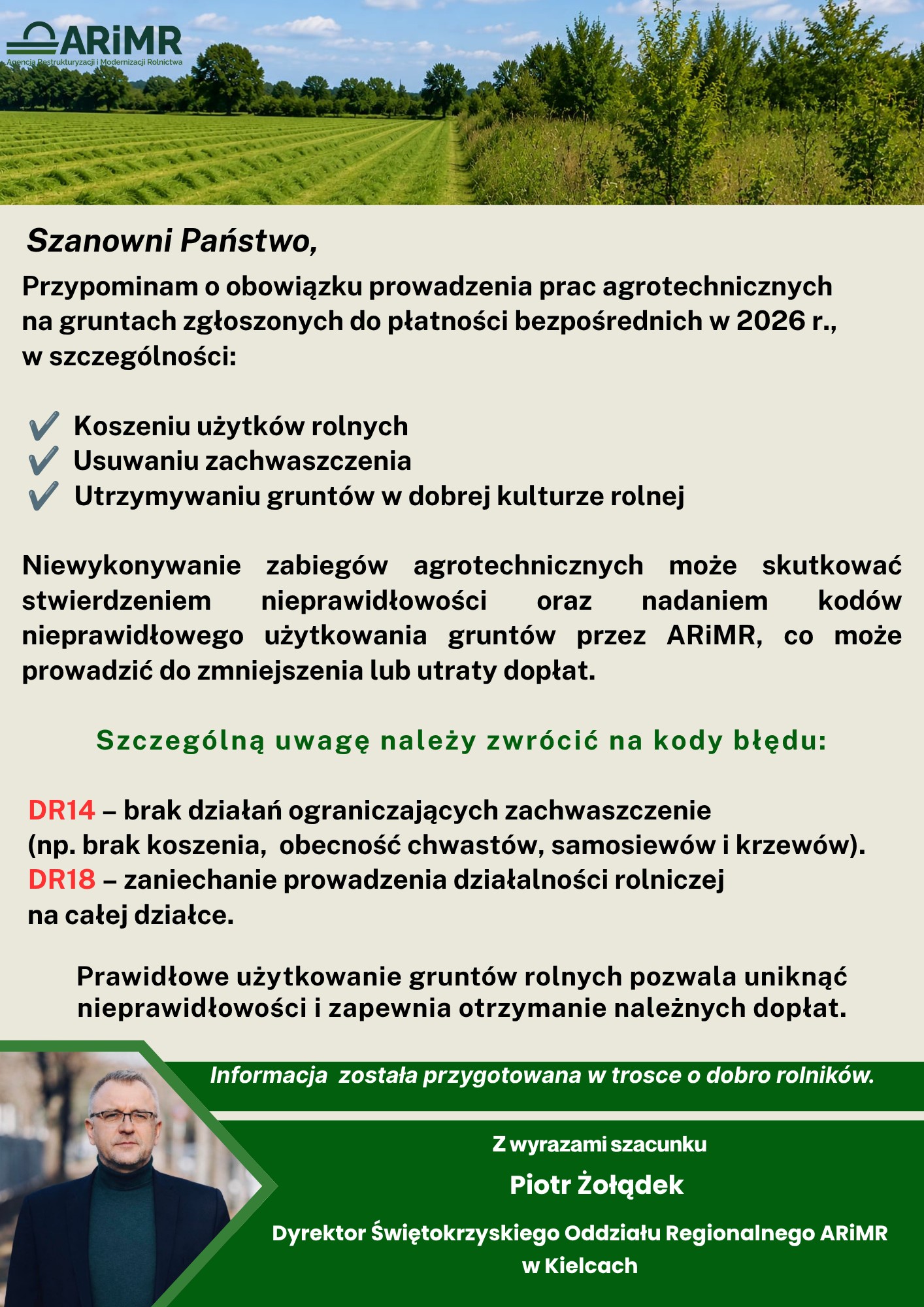 Grafika z treścią komunikatu